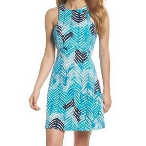 Trina Turk-Robles Dress Blue Zebra Animal Print-Size 6